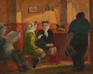 BELL Cecil Crosley 1906-1970,The Day's Gossip,John Moran Auctioneers US 2023-11-14