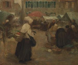 BELL Florence 1832-1915,A Breton market,Christie's GB 2012-12-18