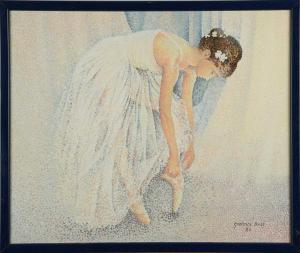BELL Graham 1910-1943,Ballerina tying her pointe shoes,Cheffins GB 2021-08-12