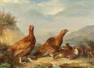 BELL John Christopher 1841-1892,Landschaft mit Moorhühnern,1867,Galerie Widmer Auktionen 2018-03-21