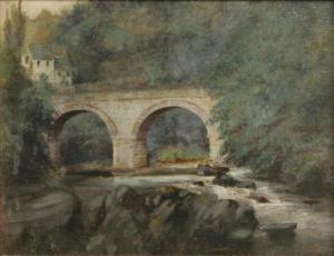 BELL Mona Hopton 1800-1900,The Bridge at Belloyn in Llangollen,1867,Dreweatt-Neate GB 2007-05-14