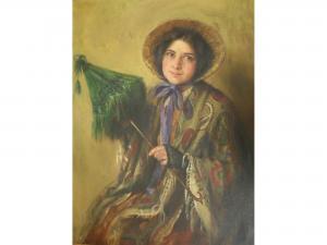 BELL Mona Hopton 1800-1900,THE GREEN PARASOL,Lawrences GB 2014-10-17