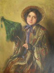 BELL Mona Hopton 1800-1900,THE GREEN PARASOL,Lawrences GB 2014-01-17