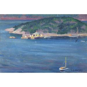 BELL RHODES LILY 1888-1975,SHORELINE WITH BOATS,Joyner CA 2013-06-06