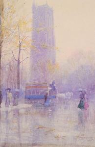 BELL SMITH Frederic Marlett 1846-1923,London Street in the Rain,1905,Levis CA 2024-04-21
