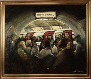 BELL WILLIAM G 1928-2006,The Dash for Home, London Underground,Reeman Dansie GB 2023-08-28