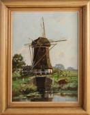 BELLAARD Henk 1896-1975,Dutch landscape with polder pumping station,Twents Veilinghuis NL 2020-10-22