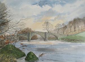 BELLAMY David 1943,landscape with river, bridge and trees,Serrell Philip GB 2009-01-22