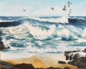 BELLAMY David 1943,Seagulls and Surf,20th century,John Nicholson GB 2021-01-20
