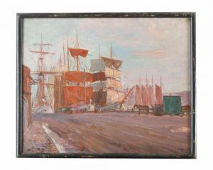BELLAN Ferdinand 1870-1922,Ships in harbour,1904,Deutsch AT 2020-07-14