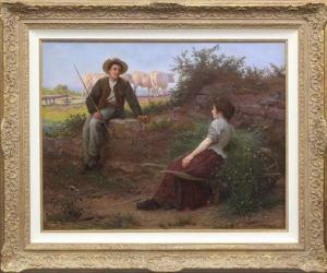 BELLANGER Camille 1853-1923,UN BOUT DE CAUSETTE,1899,Clark Cierlak Fine Arts US 2020-12-12