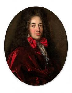 BELLE Alexis Simon 1674-1734,Portrait d'homme au noeud rouge,Daguerre FR 2024-02-02