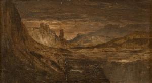 BELLEL Jean-Joseph 1816-1898,Forteresse dans un paysage roc,Artcurial | Briest - Poulain - F. Tajan 2017-09-26