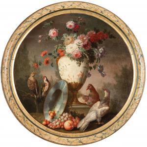 BELLENGÉ Bruno Michel 1726-1793,Natura morta con vaso fiorito, frutta e colom,Wannenes Art Auctions 2023-11-29