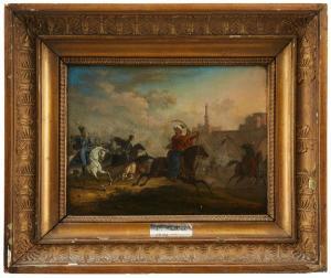 BELLIER Charles 1796,Bataljscen möjligen från Grekiska frihetskriget,Uppsala Auction SE 2023-01-17