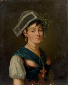 BELLIER Jean Francois Marie 1745-1836,Portrait de jeune fille en costume N,Boscher-Studer-Fromentin 2016-03-30