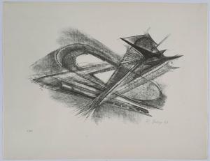BELLING Rudolf 1886-1972,Komposition (Entwurf für Metallplatten und Draht),1967,Dobritz 2024-03-09