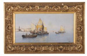 BELLINI C 1800-1800,Fishing Boats Sailing out of the Harbor,New Orleans Auction US 2020-12-05