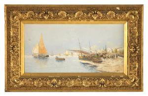 BELLINI C 1800-1800,Mediterranean Village with Fishing Boats,19th,New Orleans Auction US 2020-12-05