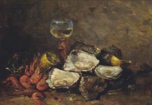 BELLIS Hubert 1831-1902,Oysters and prawns with a glass of wine,Christie's GB 2014-04-17