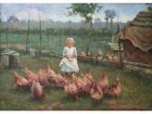 BELLMAN John Joseph 1949,FEEDING THE CHICKENS,Lawrences GB 2013-07-12