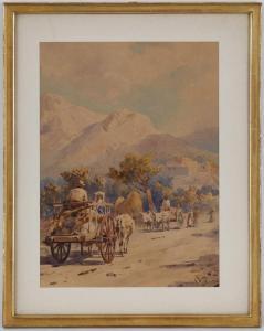 BELLO PIETRO 1830-1909,Paysage animé du sud de l'Italie,1892,Piguet CH 2012-06-13