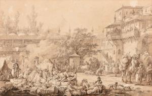 BELLOC Jean Hilaire 1786-1866,Le caravansérail,1792,Daguerre FR 2022-03-11