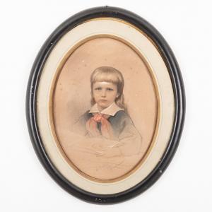BELLOLI Andrei 1821-1881,Ritratto di bambino,1879,Wannenes Art Auctions IT 2023-06-28