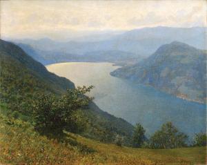 BELLONI Giorgio 1861-1944,View from Lanzo d\’Intelvi towards Lake Lugano,Palais Dorotheum 2024-04-25