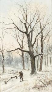 BELLONI M 1800-1800,Winterlandschaft mit Reisigsammler.,Dobiaschofsky CH 2007-05-01