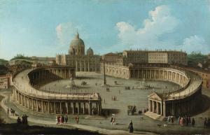 BELLOTTI Pietro 1725-1815,A view of San Pietro di Roma and the colonnade,Sotheby's GB 2022-06-15