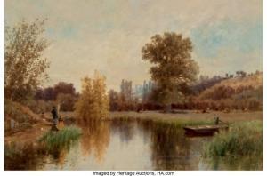 BELLOWS Albert Fitch 1829-1883,Landscape with Lake,Heritage US 2021-11-11