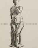 BELLOWS George Wesley 1882-1925,Standing Female Nude,1923,Hindman US 2010-03-28