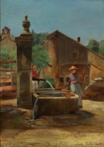 BELLYNCK Hubert Emile 1859,Two women fetching water from a water pump in ,1893,Bruun Rasmussen 2020-12-07