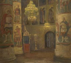 BELOKOVSKAYA Olga 1963,Intérieur d\’église orthodoxe,1991,Rosebery's GB 2022-01-26