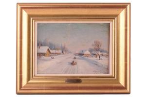 BELOUSOV Fedor Vasilevic 1885-1939,A Winter Village Scene,1906,Dawson's Auctioneers GB 2023-07-27