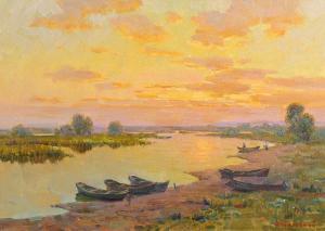 BELSKY Vladimir Mikhailovitch 1949,The River Dniepr at Sunset,John Nicholson GB 2021-06-23