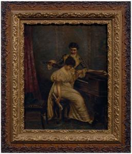 BELTRONE G 1800-1800,courting couple at a pianoforte,Brunk Auctions US 2008-05-03