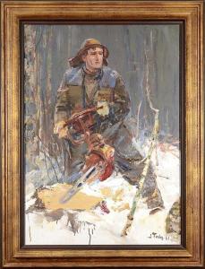 BELYKH Alexei P 1923-2017,Lumberjack Pinyaev,1961,Trinity Fine Arts, LLC US 2013-10-05