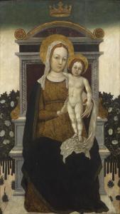 BEMBO Bonifacio 1420-1477,The Madonna enthroned with Child,1470,Galerie Koller CH 2023-03-31