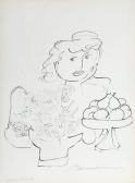 BEMELMANS Ludwig 1898-1962,Portrait of a Girl with Pears,1950,Ro Gallery US 2019-09-19
