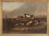 BEMIS WALDO EDMUND 1891-1951,Rural landscape with cattle and sheep,Eldred's US 2014-08-01