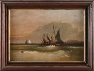 BEMIS William Otis 1819-1883,Luggers Exchanging Cargo at Boston Outer Harbor, G,Eldred's 2024-03-14