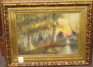 BEMISH T. Hills 1800-1900,Creek at the wood's edge at sunset,Ivey-Selkirk Auctioneers US 2011-03-12