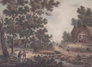 BEMME Johannes Adriaansz 1775-1841,Peasants on a riverside track by a bridge and f,Woolley & Wallis 2015-12-10