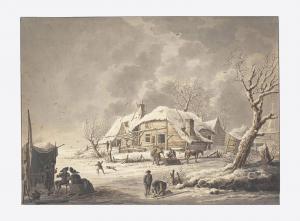 BEMME Johannes Adriaansz 1775-1841,Skaters on a lake beside a cottage,1818,Christie's GB 2011-12-08