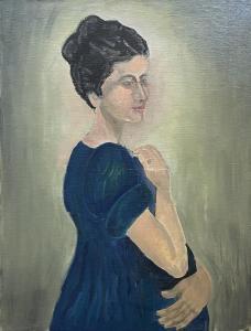 BEN ARI Sima 1902-2002,A woman in a blue dress,Montefiore IL 2022-11-15