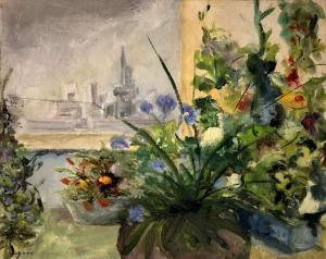 BEN ARI Sima 1902-2002,Flowers on the Windowsill,Montefiore IL 2018-01-29