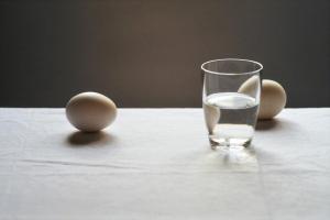 BEN DOV Osnat 1968,Water Glass and Two Eggs,2016,Montefiore IL 2017-11-21