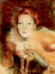 BEN Shan 1898-1989,Portrait de femme au renard,Aguttes FR 2012-10-15